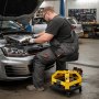 VEVOR Rolling Shop Stool with Wheels, 500-650 mm Adjustable Height, 360° Swivel, 150 kg Capacity, Garage Work Mechanic Stool with Backrest, Tool Tray Storage, Padded Seat Shop Chair, Black/Yellow