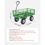 VEVOR Carrito Resistente de Jardín de Acero de 1840 x 560 x 535 mm con Neumáticos de 10", Laterales de Malla Extraíbles y Manija Giratoria de 180°, Capacidad de Carga de 408,23 kg, Color Verde