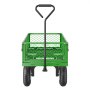 VEVOR Carrito Resistente de Jardín de Acero de 1840 x 560 x 535 mm con Neumáticos de 10", Laterales de Malla Extraíbles y Manija Giratoria de 180°, Capacidad de Carga de 408,23 kg, Color Verde
