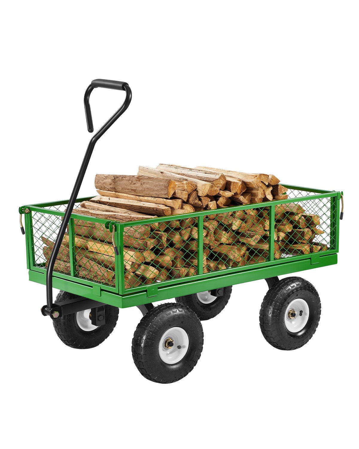 VEVOR handcart 408.23 kg, transport cart, equipment cart, garden cart, handcart with 10-inch tires and removable mesh side panels (convertible to a flatbed) and 180° rotating handle