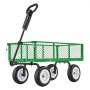 VEVOR Carro de Jardín con Ruedas, Carro de Mano Capacidad Máxima 408 kg, Acero Reforzado con Neumáticos, Asa Ajustable, Paneles Laterales Desmontables para Exterior Transporte de Carga Pesada, Verde