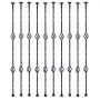 VEVOR Balaustres de Metal para Escaleras Barras Decorativas de Acero Galvanizado 1122 mm 10 Balaustres de Seguridad Estilo Cesta Doble con Zapatas y Tornillos para Barandilla de Escalera en Caracol