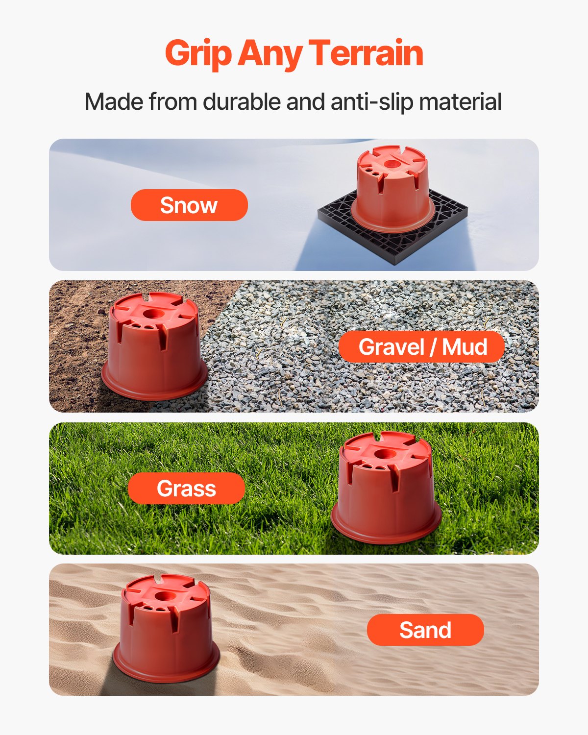 VEVOR 6 Trailer Support Blocks (203.2 mm height, 908 kg load capacity) + 2 Trailer Jack Pads, 8-piece Heavy Duty Leveling Kit for 5th Class Air Conditioned Motorhomes