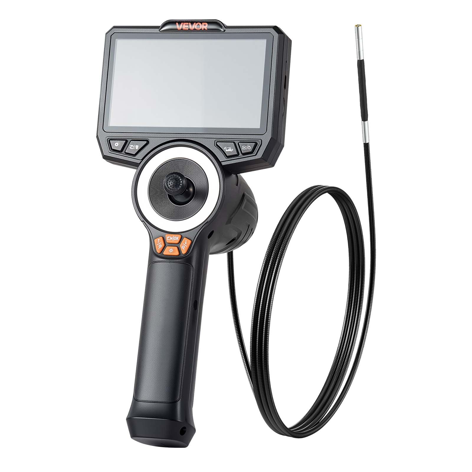 VEVOR Endoscopio Cámara de Inspección de 360° Articulado en 4 Direcciones con Pantalla IPS, Luces LED, Sonda de 3,9 mm, 32 GB, Cable de 1,5 m, Zoom Multinivel, 3000 mAh, para Fontanería y Automoción