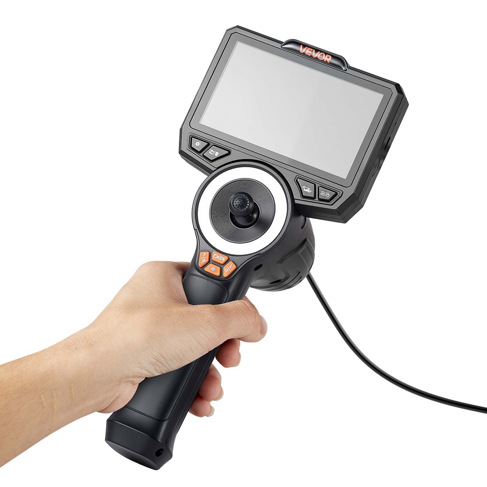 VEVOR Endoscopio Cámara de Inspección de 360° Articulado en 4 Direcciones con Pantalla IPS, Luces LED, Sonda de 3,9 mm, 32 GB, Cable de 1,5 m, Zoom Multinivel, 3000 mAh, para Fontanería y Automoción