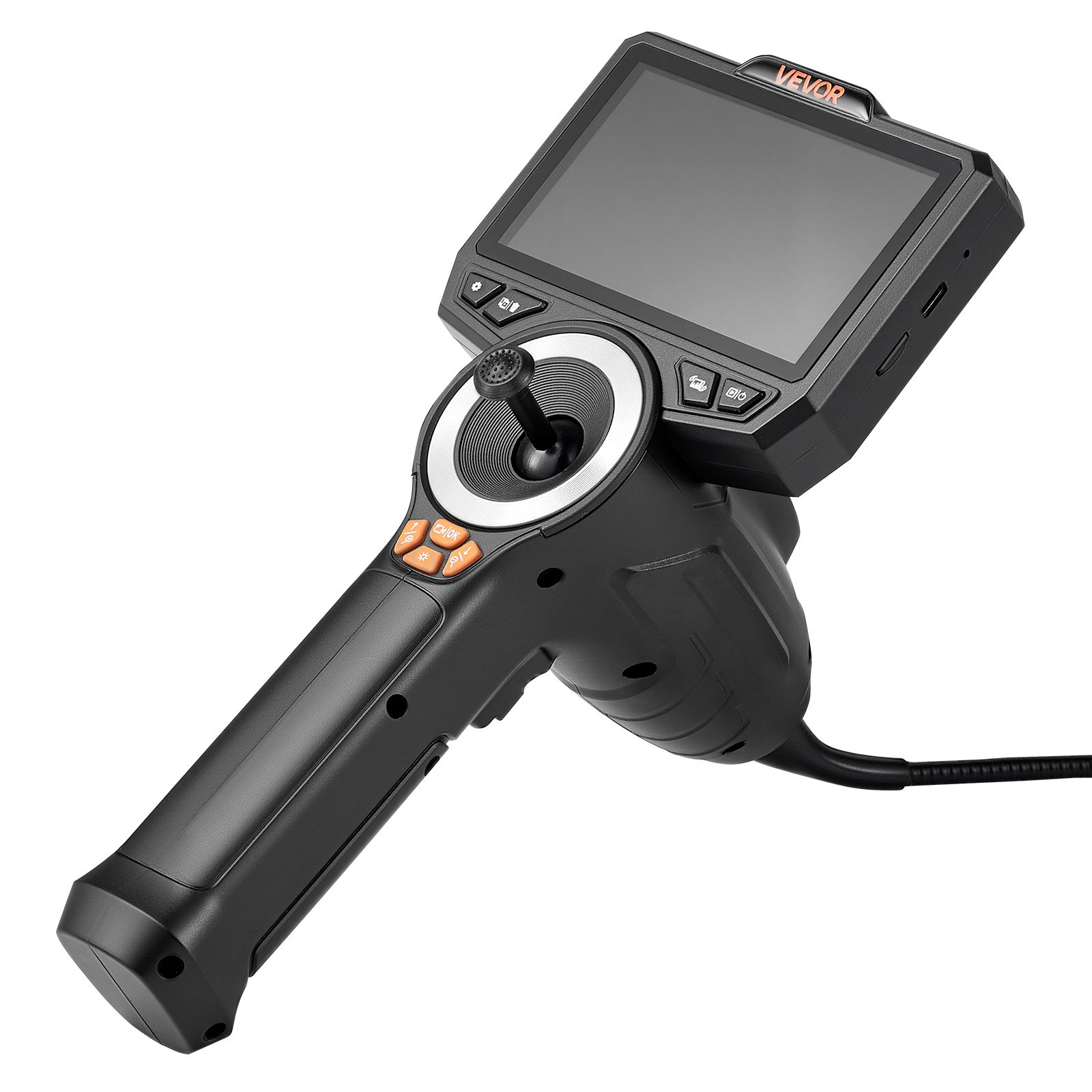 VEVOR Endoscopio Cámara de Inspección de 360° Articulado en 4 Direcciones con Pantalla IPS, Cable de 1,5 m, Sonda de 6,2 mm, 32 GB, 3000 mAh, Luces LED, Zoom Multinivel, para Fontanería y Automoción