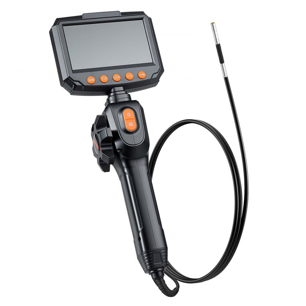 VEVOR Endoscopio Cámara de Inspección Articulado 180°, Cámara de Inspección de Tuberías con Sonda de 3,9 mm, Pantalla IPS, Cable de 1,5 m, Zoom Multinivel, 32 GB, para HVAC Motores Espacios Reducidos