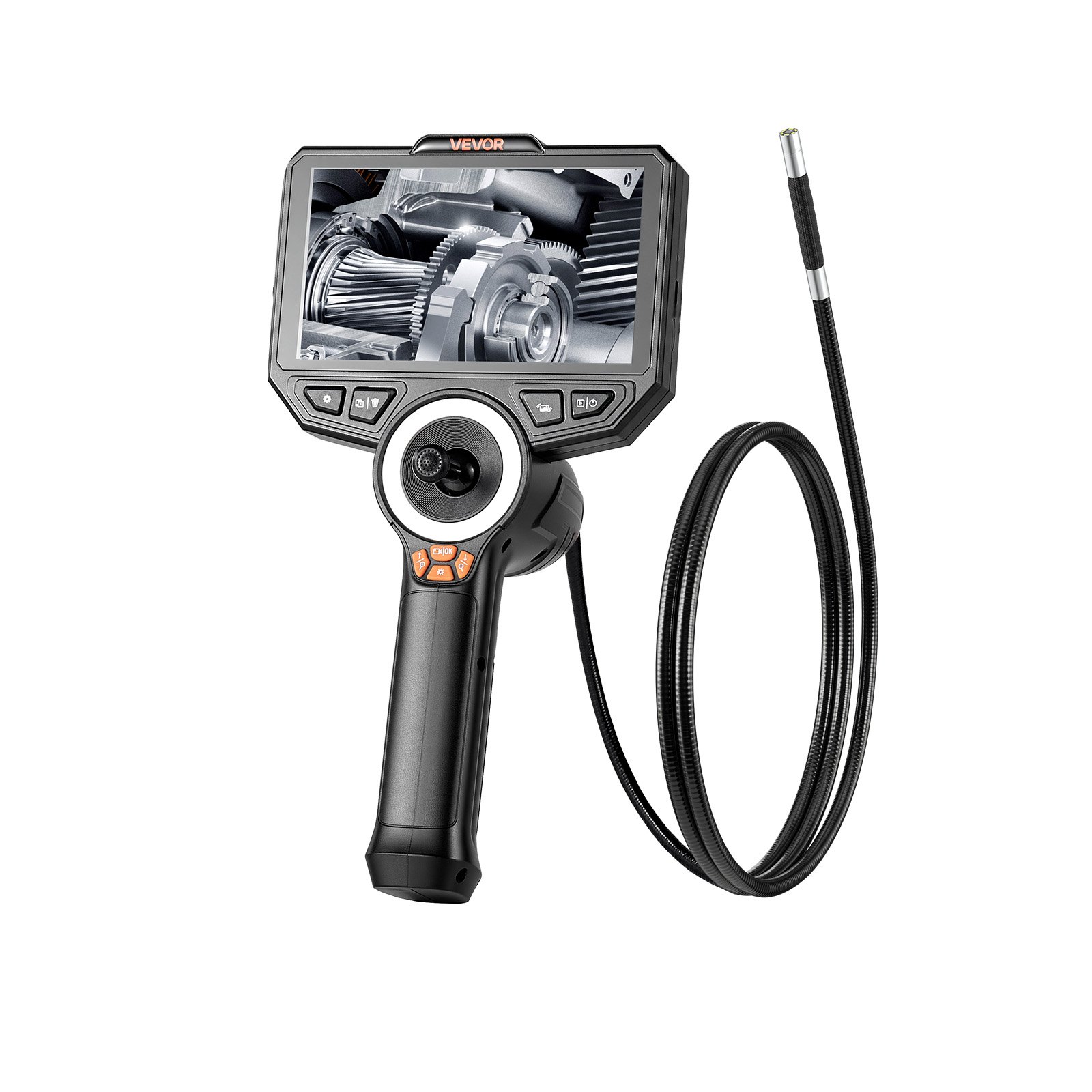 VEVOR Endoscopio Cámara de Inspección de 360° Articulado en 4 Direcciones con Pantalla IPS, Sonda de 6,2 mm, Batería 7000 mAh, Luces LED, 32 GB, Zoom Multinivel, para Espacios Reducidos Motores y HVAC