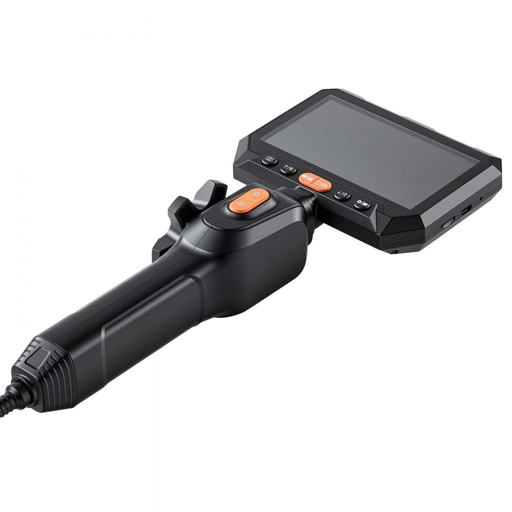 VEVOR Endoscopio Articulado 180°, Cámara de Inspección con Sonda de 3,9 mm, Pantalla IPS, Batería 5000 mAh, Zoom Multinivel, Cable de 1,5 m, 6 Luces LED, 32 GB, para Motores, HVAC y Espacios Reducidos
