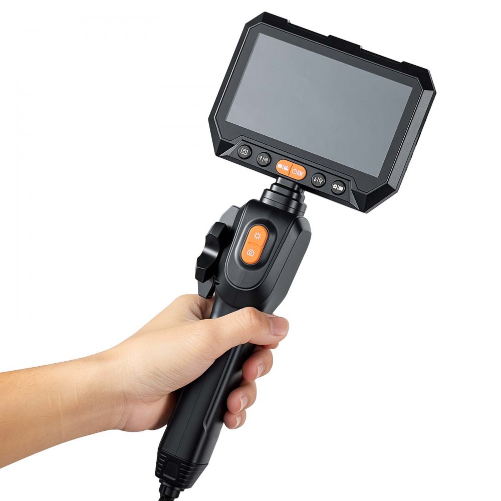 VEVOR Endoscopio Articulado 180°, Cámara de Inspección con Sonda de 3,9 mm, Pantalla IPS, Batería 5000 mAh, Zoom Multinivel, Cable de 1,5 m, 6 Luces LED, 32 GB, para Motores, HVAC y Espacios Reducidos