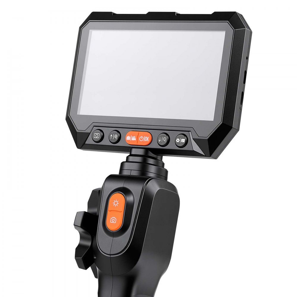VEVOR Endoscopio Articulado 180°, Cámara de Inspección con Sonda de 3,9 mm, Pantalla IPS, Batería 5000 mAh, Zoom Multinivel, Cable de 1,5 m, 6 Luces LED, 32 GB, para Motores, HVAC y Espacios Reducidos