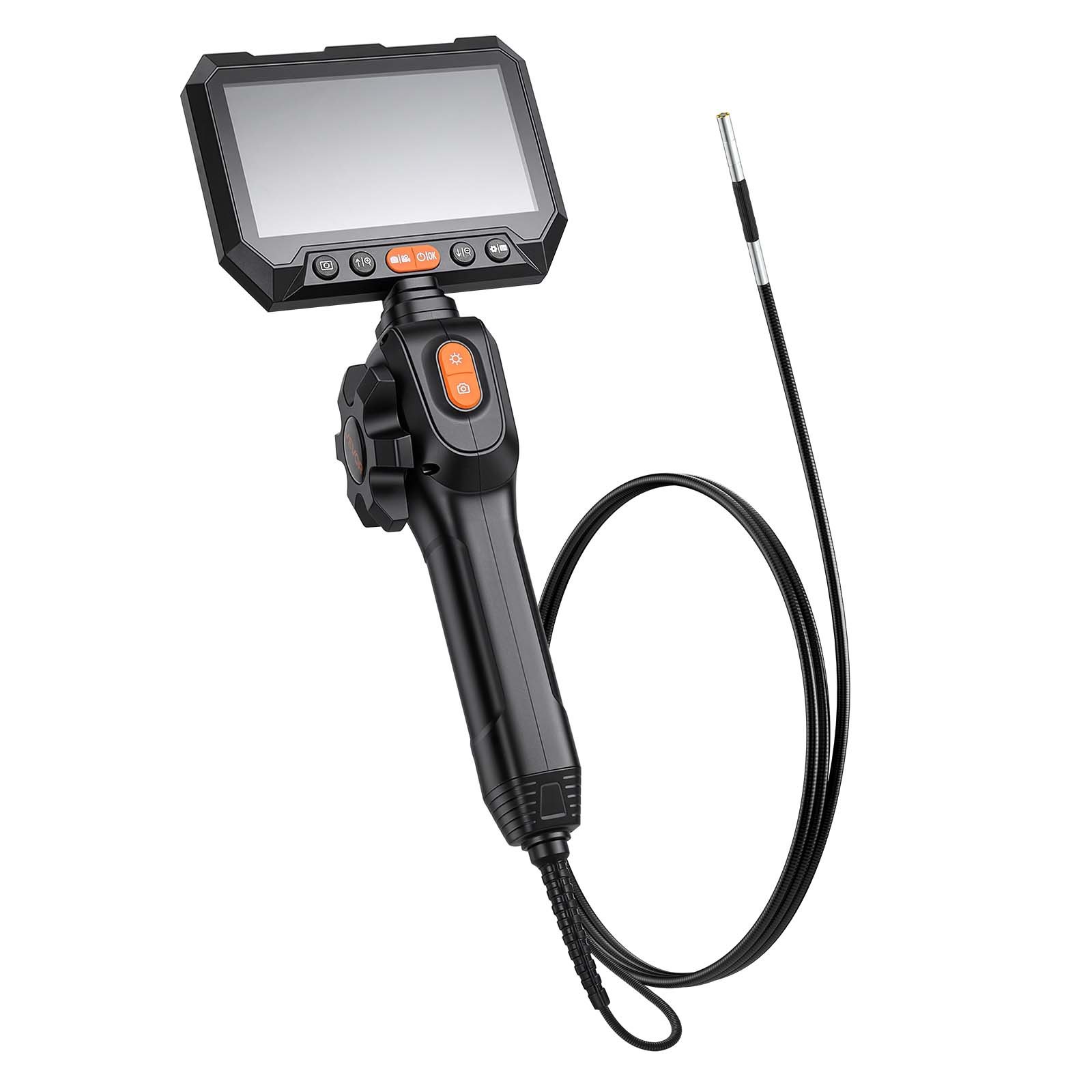 VEVOR Endoscopio Articulado 180°, Cámara de Inspección con Sonda de 3,9 mm, Pantalla IPS, Batería 5000 mAh, Zoom Multinivel, Cable de 1,5 m, 6 Luces LED, 32 GB, para Motores, HVAC y Espacios Reducidos