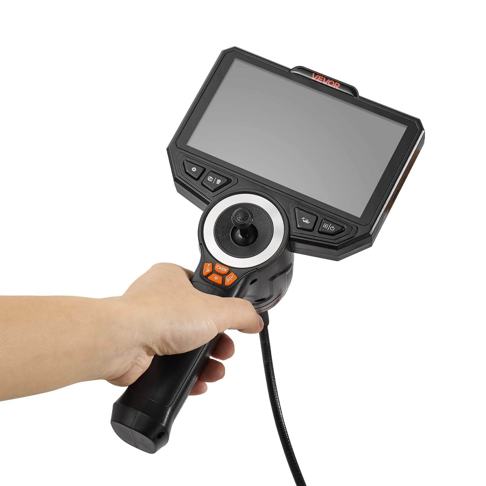 VEVOR Endoscopio Cámara de Inspección de 360° Articulado en 4 Direcciones con Pantalla IPS, Batería 7000 mAh, Sonda de 8 mm, 32 GB, Luces LED, Zoom Multinivel, para Espacios Reducidos, HVAC y Motores