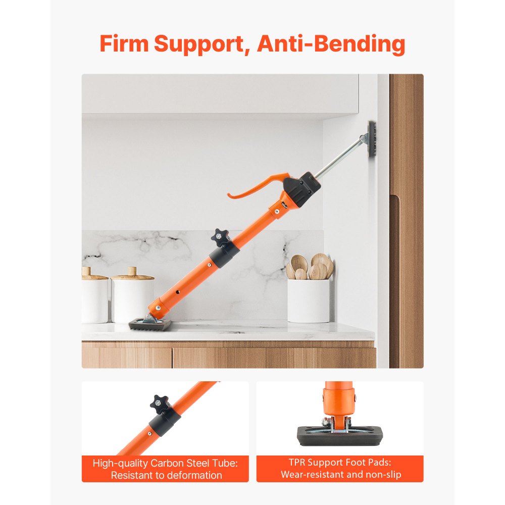 VEVOR Barra de Soporte para Elevador de Armarios, 2 Piezas, Ajustable 40-60 cm, Varilla Telescópica Rápida Resistente de Acero, Carga de 100 kg para Instalar Armarios y Levantar Paneles de Yeso