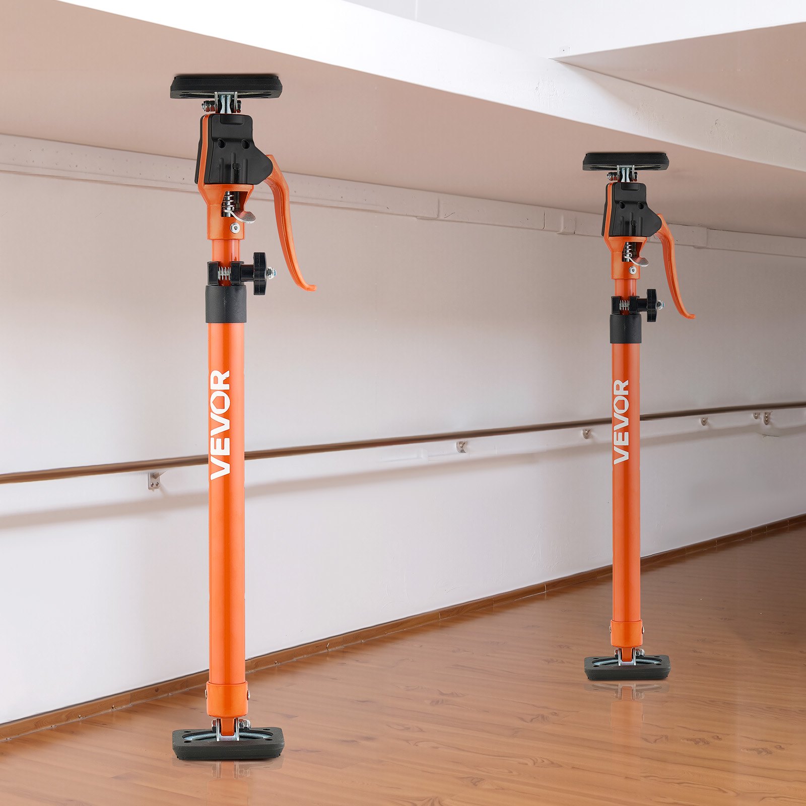 VEVOR Barra de Soporte para Elevador de Armarios, 2 Piezas, Ajustable 64,5-115 cm, Varilla Telescópica Rápida Resistente de Acero, Carga de 100 kg para Instalar Armarios y Levantar Paneles de Yeso