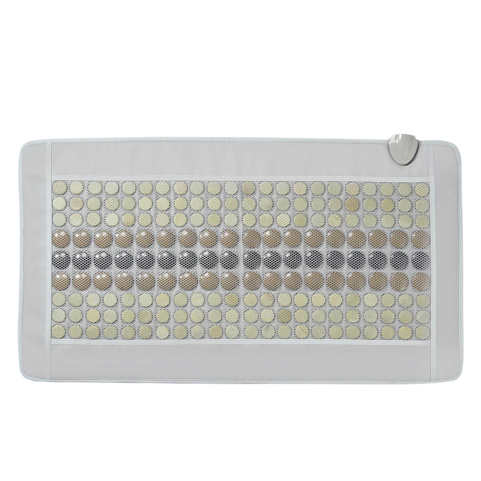 Almohadilla térmica de infrarrojos lejanos VEVOR, almohadilla térmica con 132 piedras de jade natural y 54 piedras de turmalina para aliviar el dolor de espalda total, almohadilla térmica de 103-159 ℉ con controlador inteligente y apagado automático (tamaño mediano 39,4" x 21,7")