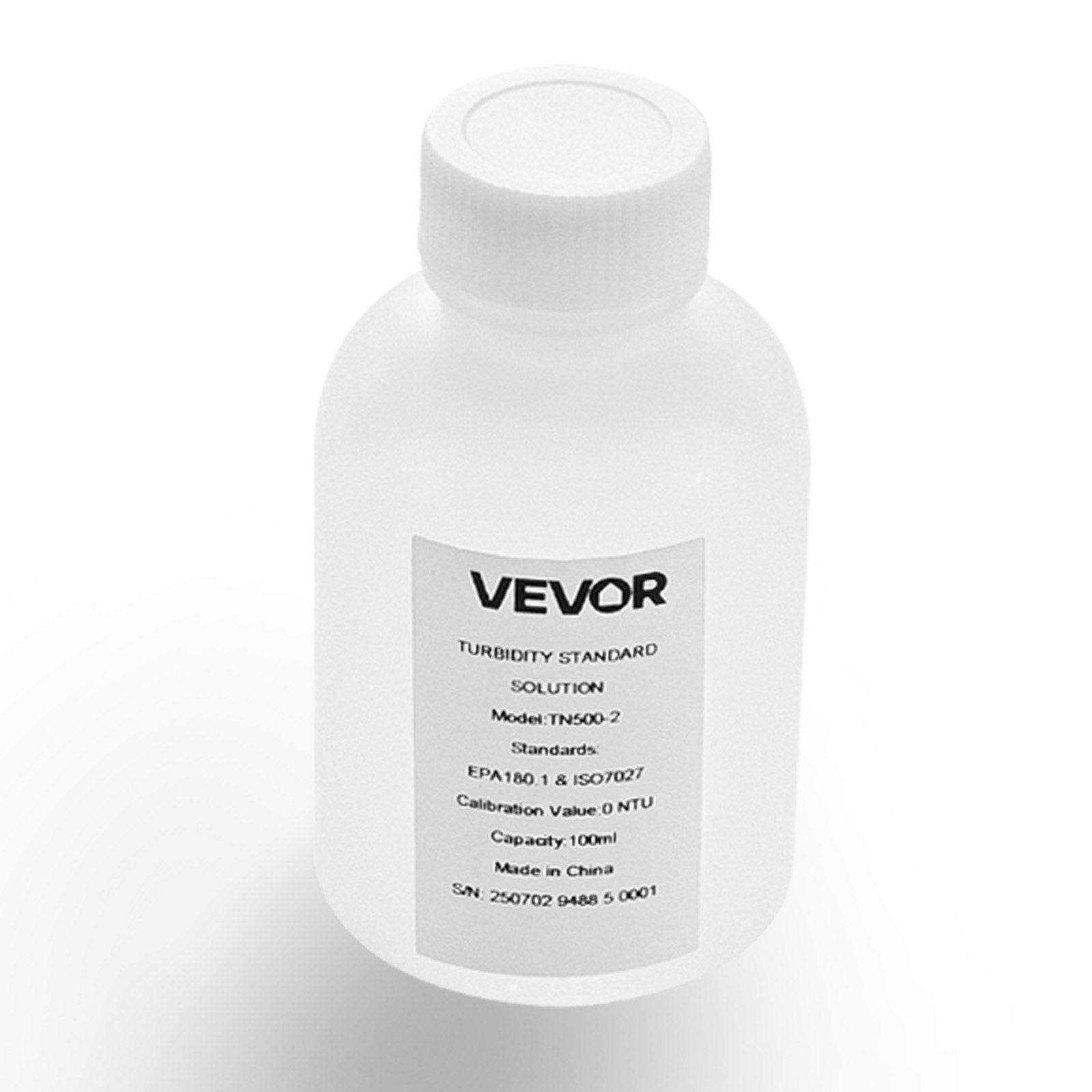 VEVOR Solución de Calibración de Turbidez, 0 NTU, 100 ml, para Turbidímetros, Deriva Cero para Una Concentración Estable, para Luz Blanca/Roja, para Entornos Educativos, Ambientales e Industriales
