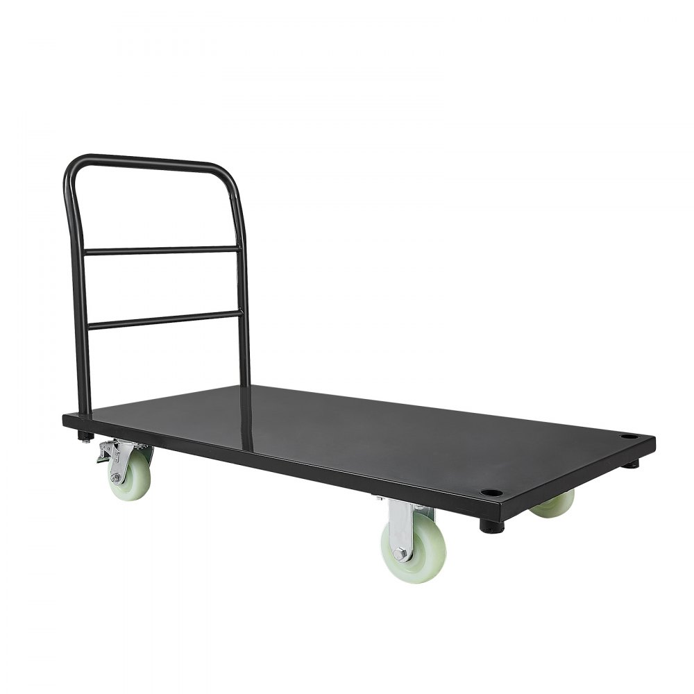 VEVOR Carro Plataforma Plegable 122 x 61 cm para Trabajo Pesado, Carretilla de Transporte Carga de 907 kg, Carrito Portaequipajes con Plataforma con Ruedas, para Tareas Domésticas, Almacén, Mudanza