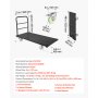 VEVOR Heavy Duty Platform Truck, 907.18 kg Capacity, Industrial Steel Flatbed Cart with Swivel Wheels and Handle, Platform Hand Push Truck Dolly, Easy Storage, for Luggage Moving, 1220 x 610 x 815 mm
