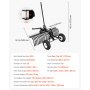 VEVOR Rastrillo para Tractor 122 cm de Ancho, Escarificador de Césped con 24 Dientes de Acero, Ruedas, Altura y Ángulo Ajustables, Compatible con UTV ATV, para Limpiar Hojas Nivelar Terreno Jardinería