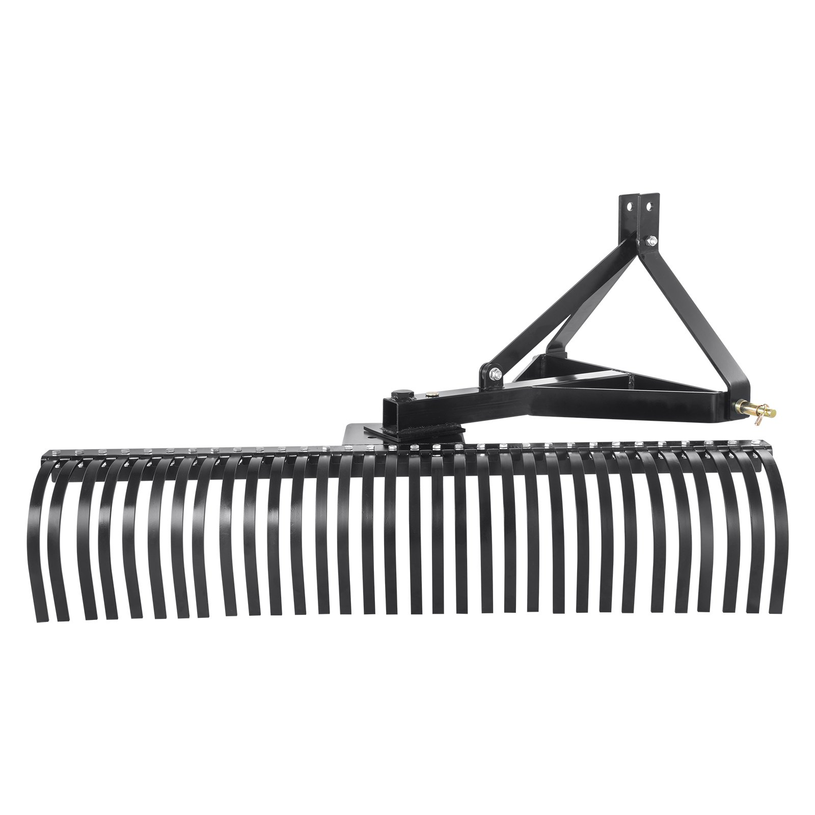 VEVOR Scarifier, 1.52 m Pull-Behind Rake with 32 Steel Tines, 3-Point Tractor-Mounted Lawn Scarifier Rake with Attachments, Landscape Rake for Garden, Farm, Grass