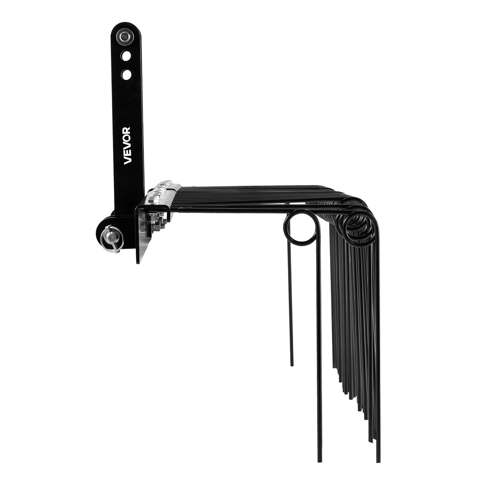 VEVOR Rastrillo para Tractor 150 cm de Ancho, Escarificador de Césped con 26 Púas de Acero Elástico, Compatible con Tractor de Categoría 1 con Enganche Tripuntal, para Jardinería Agrícola Limpieza