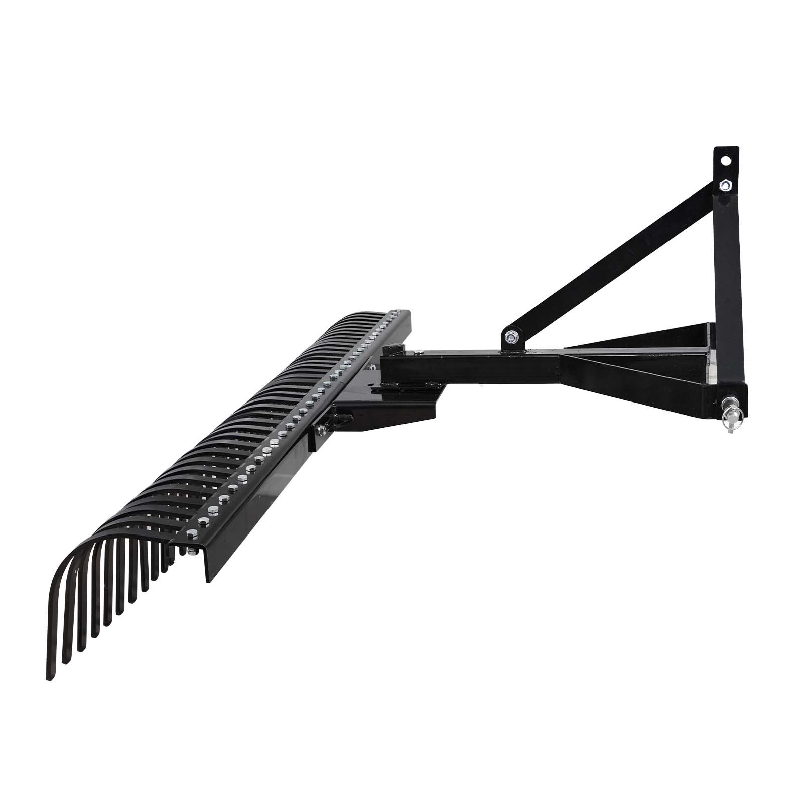 VEVOR Rastrillo para Tractor 183 cm de Ancho, Escarificador de Césped con 36 Púas de Acero, Ángulo Ajustable, con Enganche Tripuntal para Tractor de Categoría 1, para Limpieza Agrícola Jardinería
