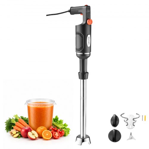 VEVOR Batidora de Inmersión 500W 51 cm Batidora de Mano de Alta Resistencia, para Restaurantes, con Motor de Cobre Puro, Cabezal de Acero Inoxidable de 3 Aspas, Velocidad Variable, para Sopas y Salsas