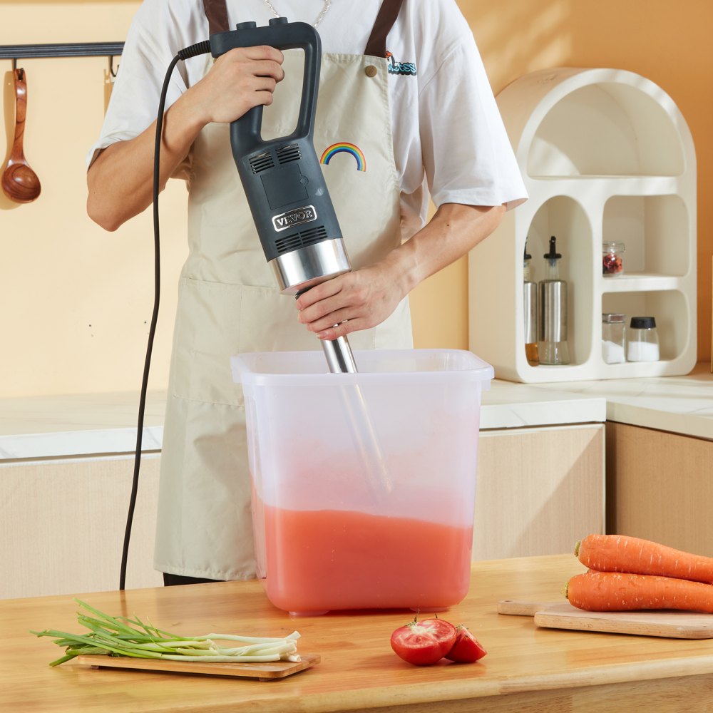 VEVOR Batidora de Mano 750 W 755 mm Licuadora de Inmersión Comercial de Alta Resistencia Velocidad Variable Hoja de Acero Inoxidable Batidora Portátil Versátil para Sopa Batido Puré Comida para Bebés