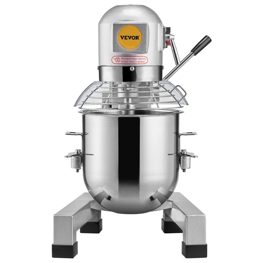 VEVOR Batidora de Cocina Comercial 28,5 L Batidora de Pie Comercial 3 Velocidades Ajustables Amasadora de 1100 W con Tazón de Acero Inoxidable y 3 Accesorios para Mezclar para Restaurante, Panadería