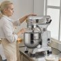 VEVOR Commercial Kitchen Mixer, 28.5L Commercial Stand Mixer with 3 Adjustable Speeds, 1100W Dough Mixer with Stainless Steel Bowl and 3 Mixing Attachments, Ideal for Restaurants, Bakeries, Pastry Shops, and Cafes