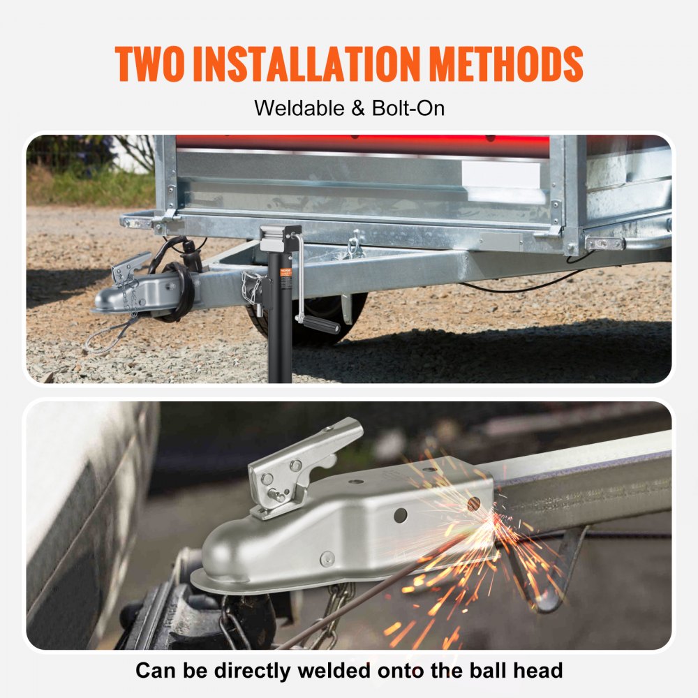 VEVOR Cabezal de Enganche para Remolque para Bola de Enganche Canal de 50,8 mm Carga de 2268 kg Acoplador de Lengüeta de Remolque Recto para Autocaravana, Furgoneta, SUV, Superficie Galvanizada