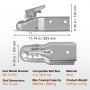 VEVOR Cabezal de Enganche para Remolque para Bola de Enganche Canal de 50,8 mm Carga de 2268 kg Acoplador de Lengüeta de Remolque Recto para Autocaravana, Furgoneta, SUV, Superficie Galvanizada