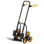 VEVOR Stair Climbing Cart, 150 kg Stair-Climbing Capacity, Heavy-Duty Folding Trolley Cart with Telescoping Handle, 6 Wheels and 2 Bungee Cords, Stair Climber Dolly for Home, Groceries, Warehouse
