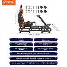 VEVOR Soporte para Volante Carreras Resistente 1480 x 790 x 1160 mm Carga 150 kg