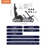 Soporte para volante de carreras VEVOR para Logitech G923/G920/G29, cabina de simulador de conducción de acero resistente, Thrustmaster T248P, altura del soporte del volante y ángulo del pedal ajustables, carga máxima de 330 libras, compacto