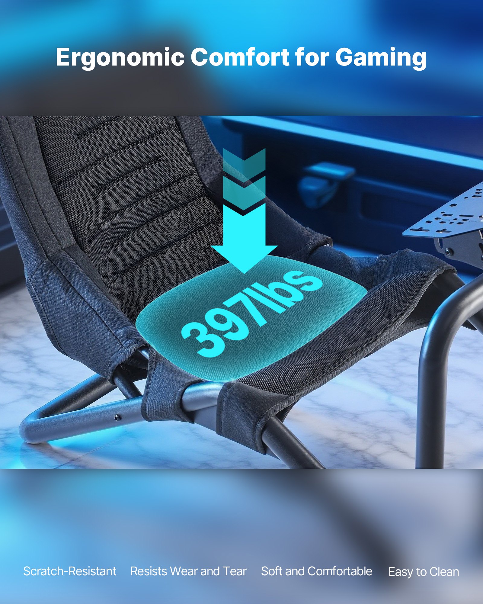 VEVOR Soporte para Volante de Carreras Integrado Cabina Abierta, Soporte de Volante Compatible con Logitech G27, G29, G920, G923, Thrustmaster T300RS, TX F458, T500RS, T3PA-PRO (F1/GT), Pedales CSR