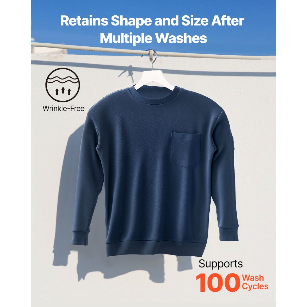 VEVOR Camisa de Manga Larga Ignífuga para Hombre, Ligera, de 100% Algodón Transpirable, 238 g/m², con Tratamiento Preencogido y Bolsillo, para Soldadores y Electricistas, Azul Marino, Talla L