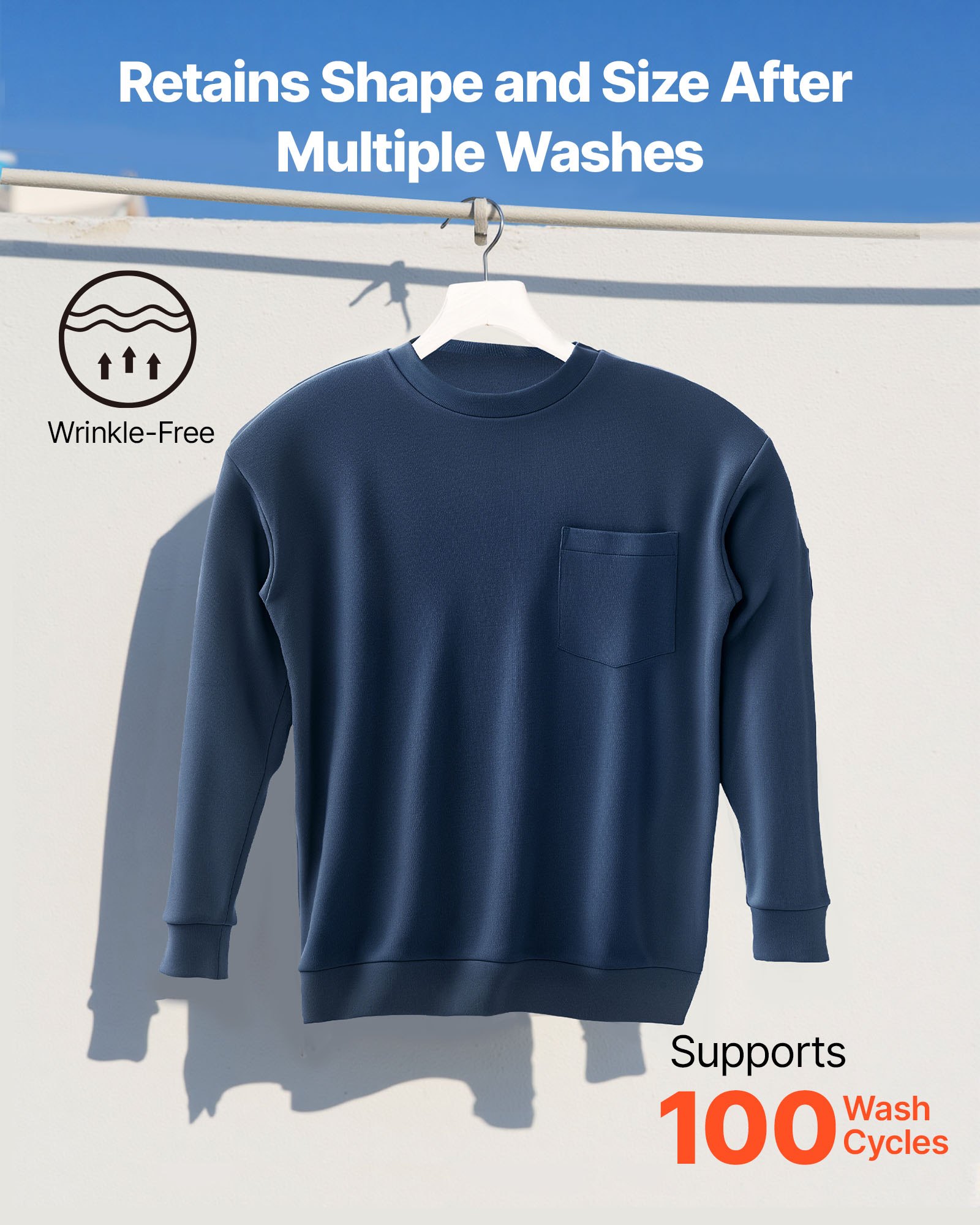 VEVOR Camisa de Manga Larga Ignífuga para Hombre, Ligera, de 100% Algodón Transpirable, 238 g/m², con Tratamiento Preencogido y Bolsillo, para Soldadores y Electricistas, Azul Marino, Talla M