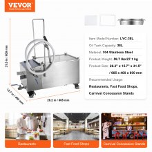 VEVOR Filtro de freidora móvil capacidad del tanque de aceite de 38L sistema de filtración de aceite con velocidad de filtración de aceite de 10 L/min sistema de filtro de aceite con ruedas giratorias