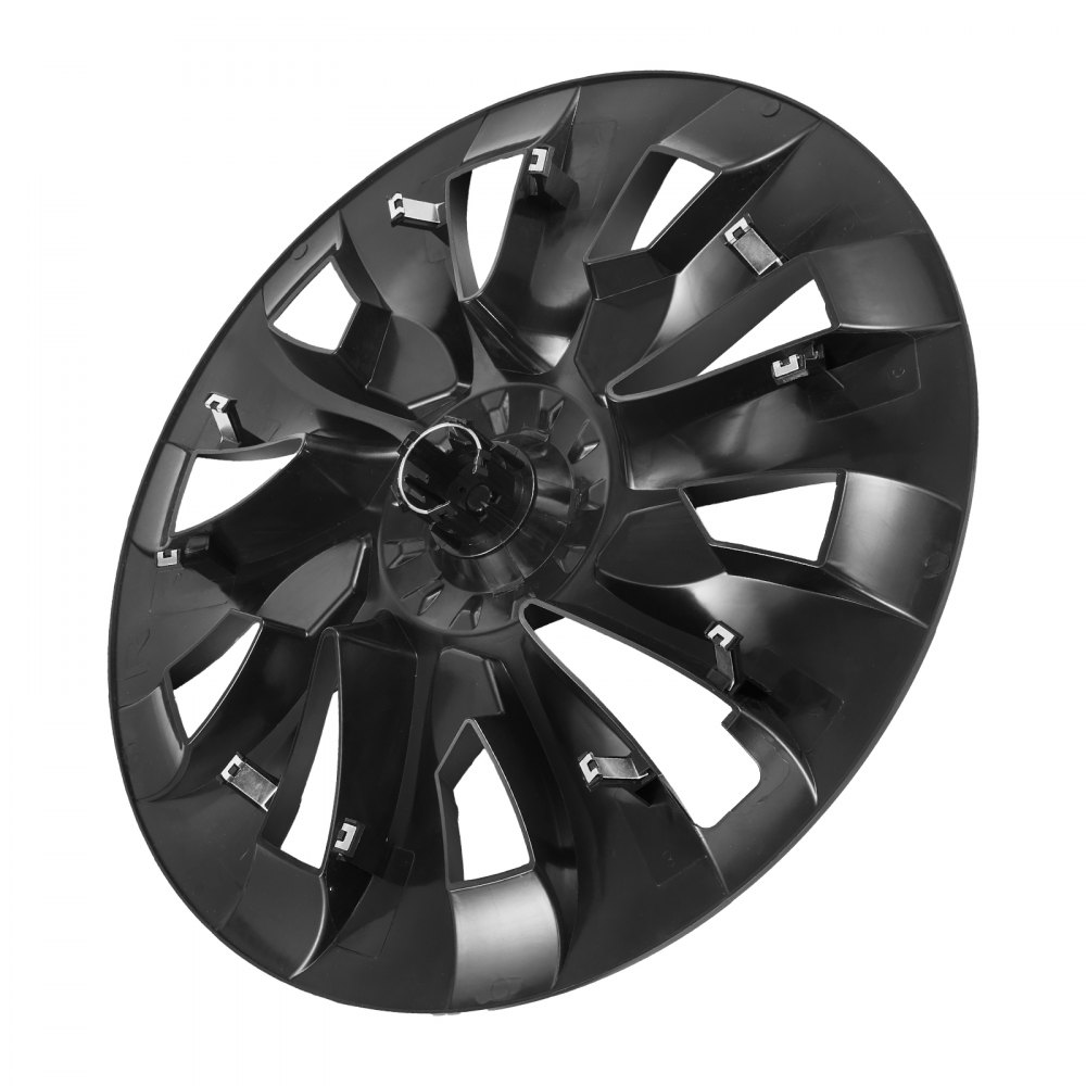 VEVOR Juego de 4 Tapacubos de 18 pulgadas Embellecedores de Rueda R18, Tapacubos Personalizados de 10 Radios, Material de ABS, Resistente y Duradero, Compatible con Tesla Model 3 2017-2023, Negro