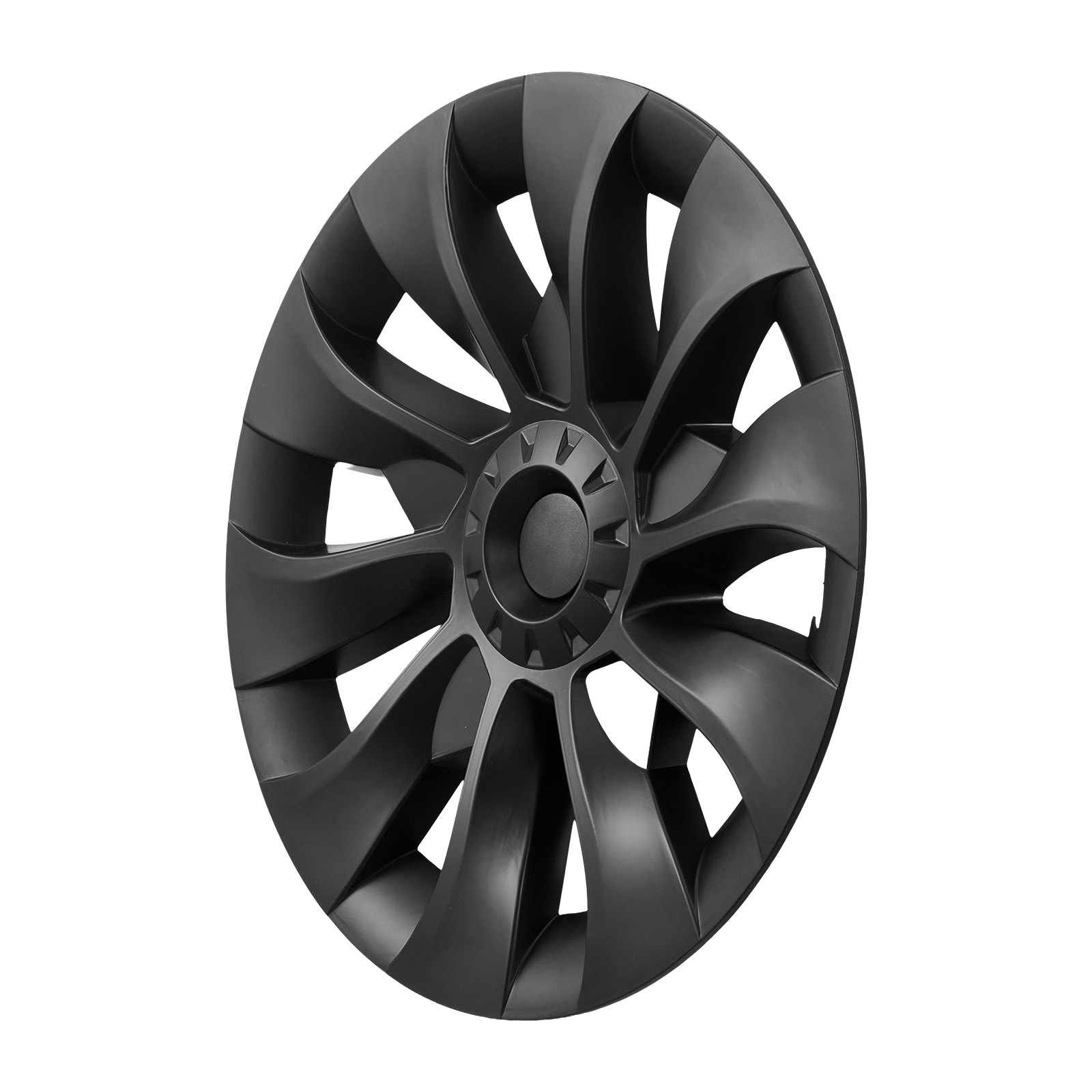 VEVOR Juego de 4 Tapacubos de 18 pulgadas Embellecedores de Rueda R18, Tapacubos Personalizados de 10 Radios, Material de ABS, Resistente y Duradero, Compatible con Tesla Model 3 2017-2023, Negro