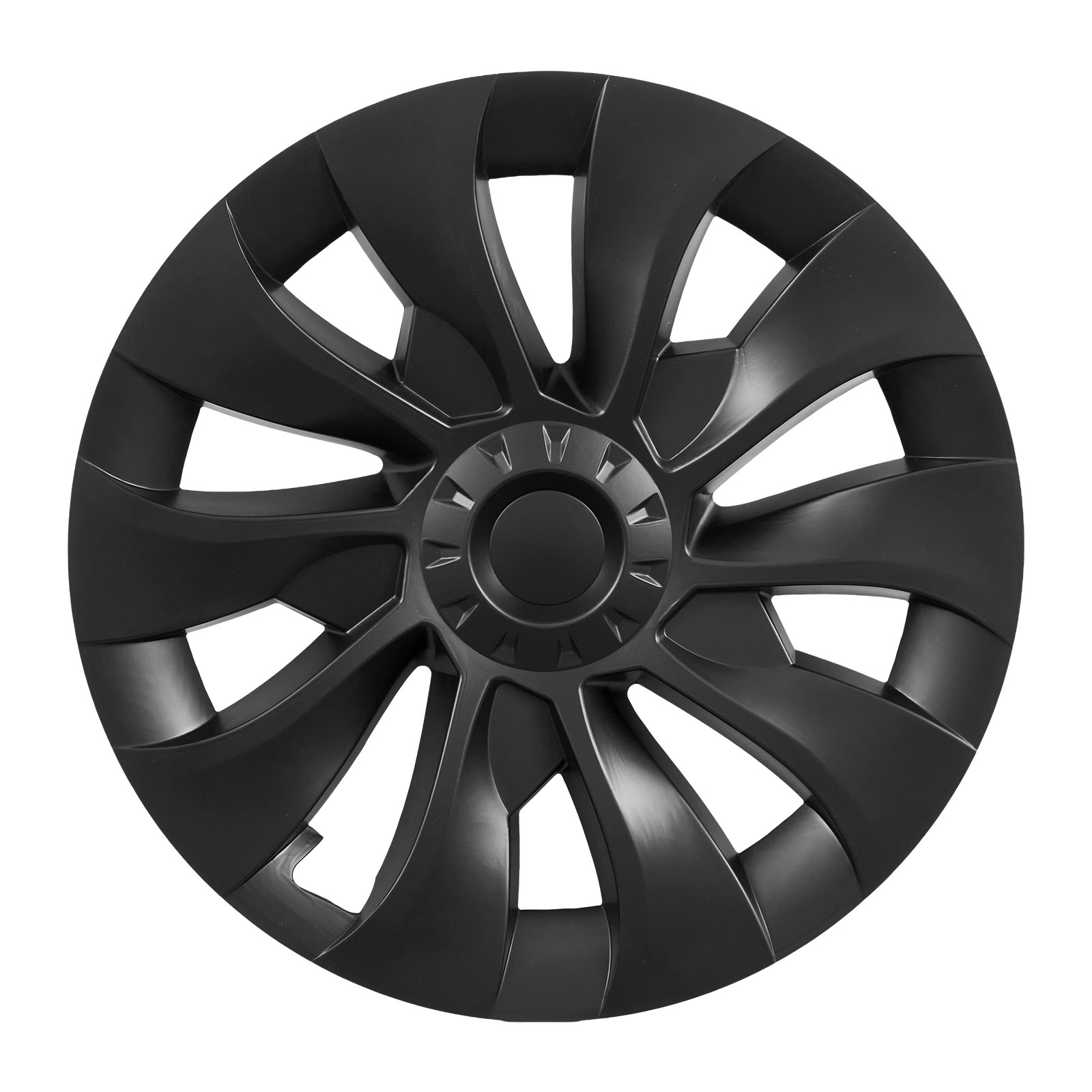 VEVOR Juego de 4 Tapacubos de 18 pulgadas Embellecedores de Rueda R18, Tapacubos Personalizados de 10 Radios, Material de ABS, Resistente y Duradero, Compatible con Tesla Model 3 2017-2023, Negro