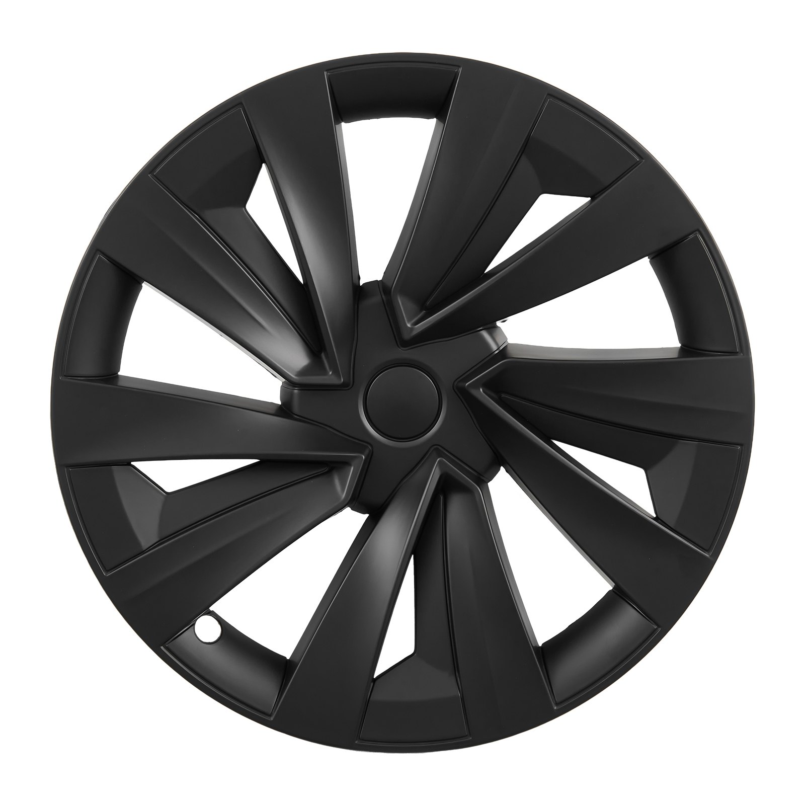 VEVOR Juego de 4 Tapacubos de 19 pulgadas, Embellecedores de Rueda R19, Tapacubos Personalizados de 10 Radios, Material de ABS, Resistente y Duradero, Compatible con Tesla Model Y 2025, Negro Mate