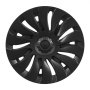VEVOR Juego de 4 Tapacubos de 19 pulgadas Embellecedores de Rueda R19, Tapacubos Personalizados de 14 Radios, Material de ABS, Resistente y Duradero, Compatible con Tesla Model Y 2021-2024, Negro