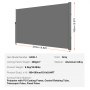 VEVOR Toldo Solar Retráctil Pantalla de Alta Privacidad 180X300cm, Toldo Lateral de Aluminio Separador Retráctil Terraza, para Patio Jardín Gris