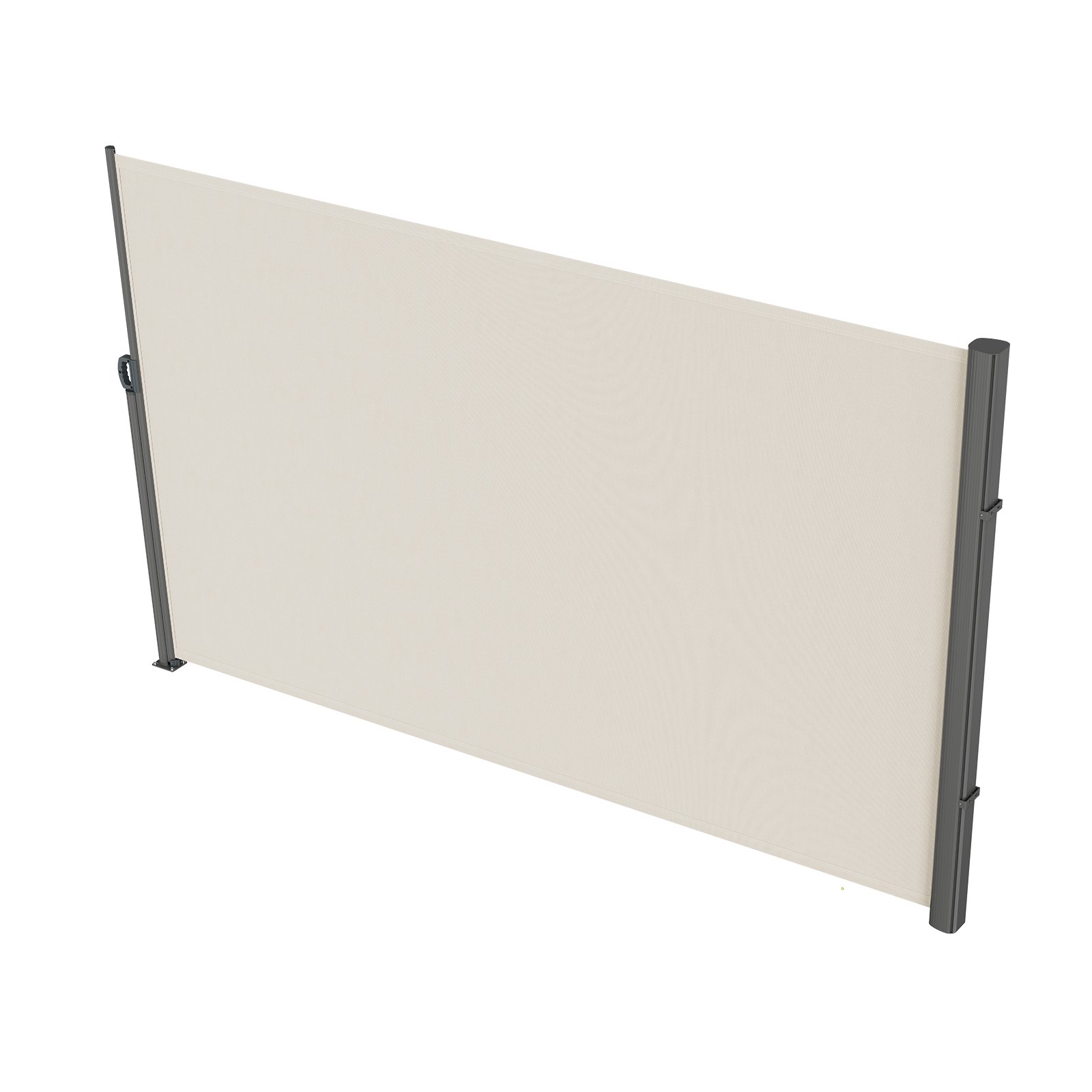 VEVOR Toldo Solar Retráctil, Pantalla de Alta Privacidad 180X300cm,Toldo Lateral de Aluminio Separador retráctil Terraza, para Patio Jardín Blanco