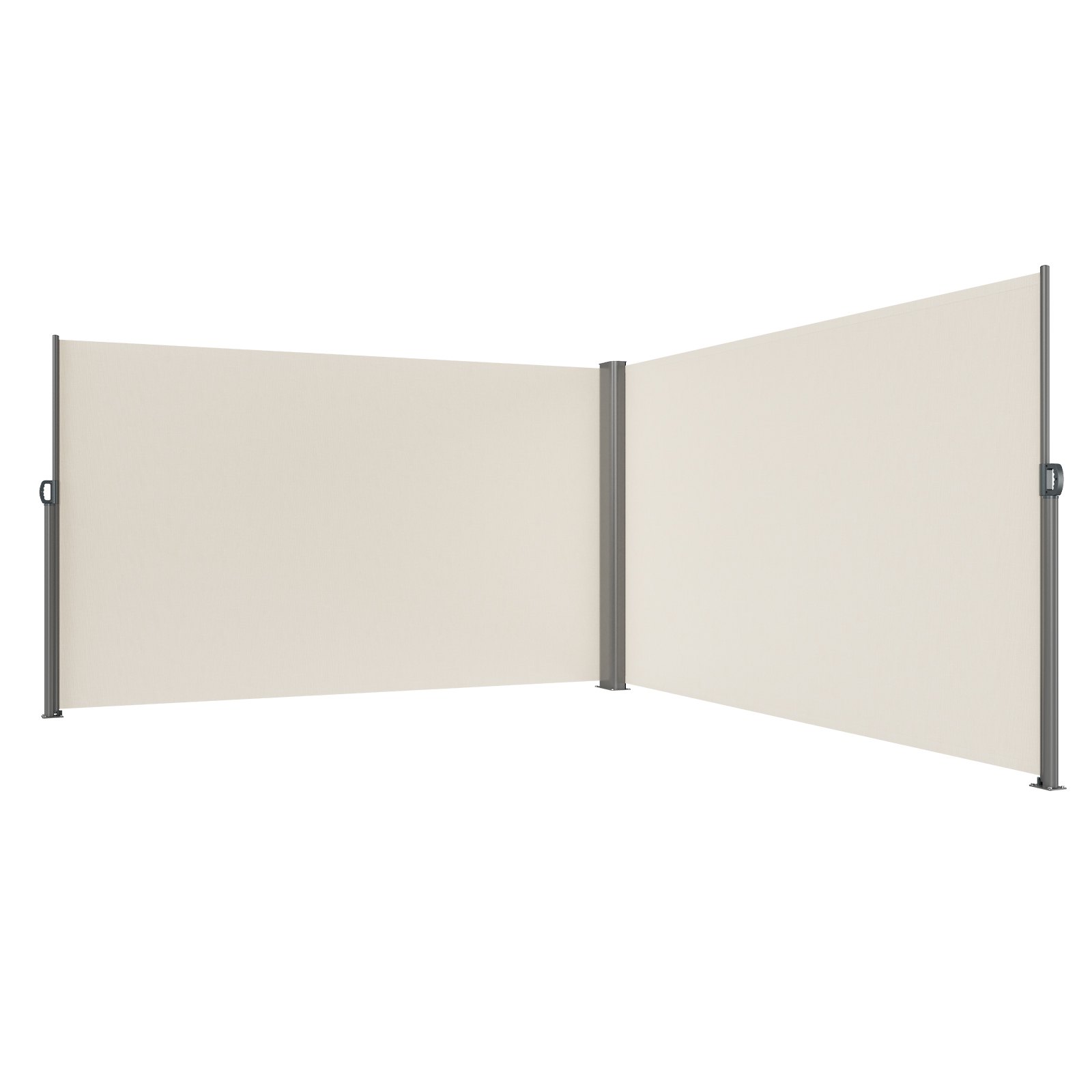 VEVOR Protector Solar a Prueba de Viento para Patio Jardín Blanco Cremoso, Toldo Solar Retráctil, Pantalla de Alta Privacidad 180X600cm