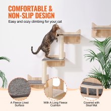 VEVOR 5 PCS Estantes de Pared para Gatos Mueble Tipo Nido con Tablas para Saltar