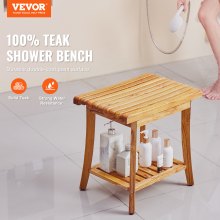 VEVOR Banco de Ducha de Teca de 500 x 363 x 455 mm Teca Natural Carga 180 kg